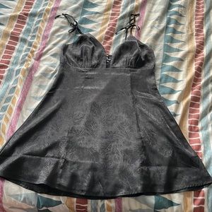 Lulu’s satin tie strap little black dress